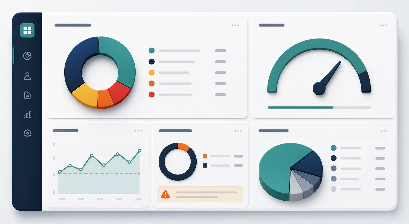 Accounts receivable dashboard with aging and payment indicators